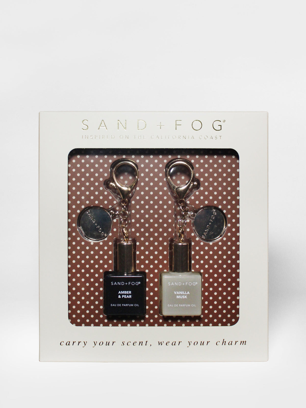 Signature Bag Charm Perfume Oil Rollerball Set - Amber & Pear + Vanilla Musk