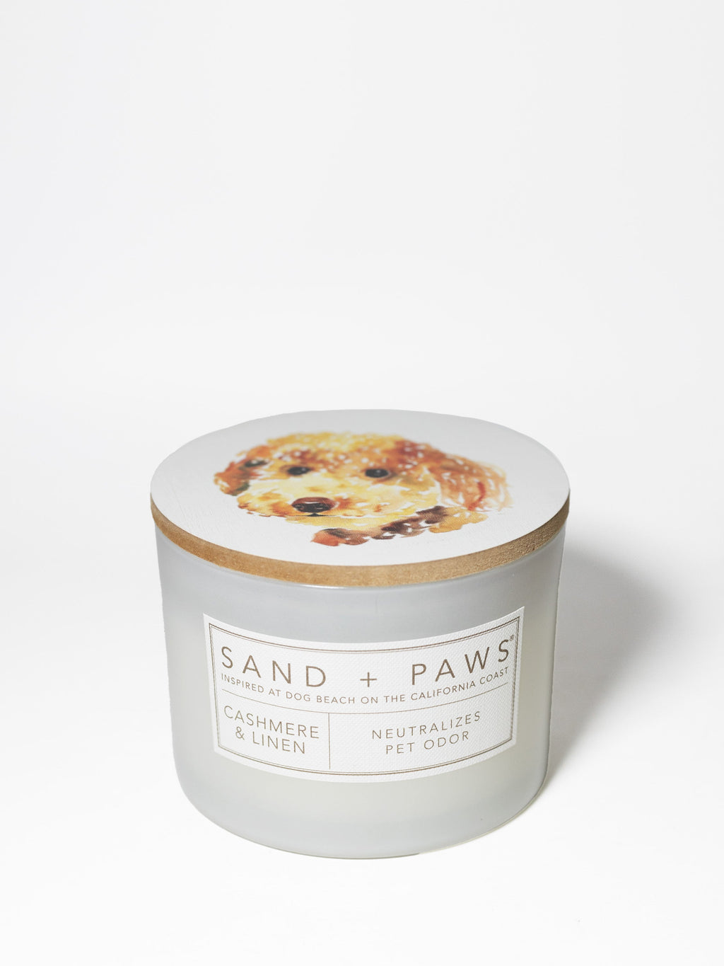 Cozy Sand + Paws Cashmere & Linen 12 oz scented candle